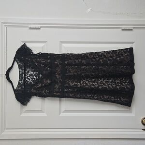 LOFT Black Lace Mini Dress